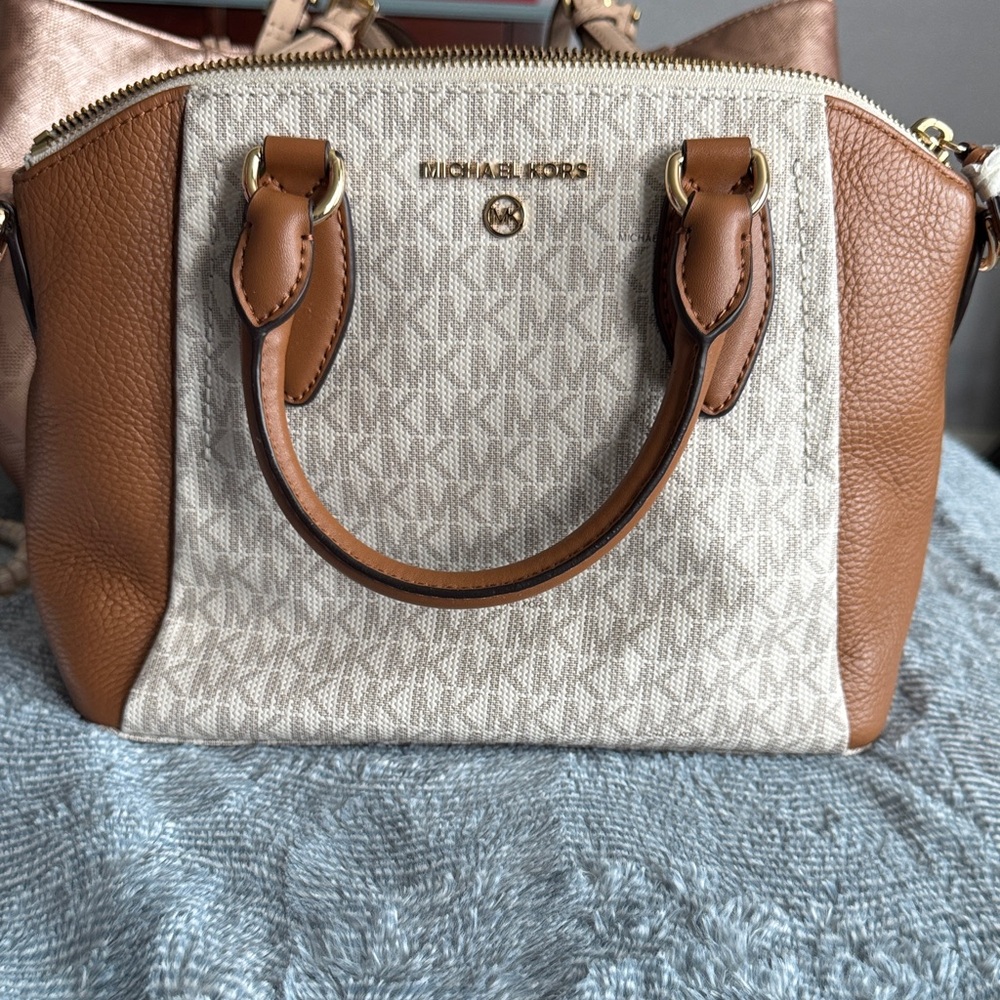 Michael Kors Tan and Cream Satchel